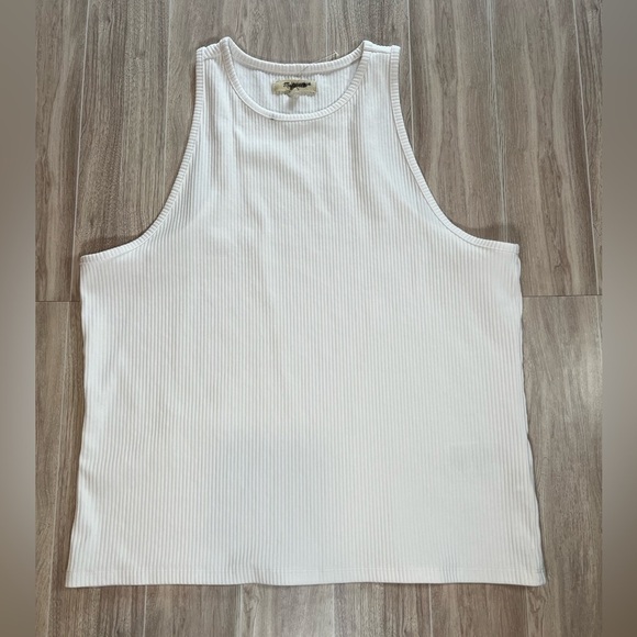 Madewell | Highneck Tank in Sleekhold | Ribbed | Tank Top| White | XL - Picture 1 of 7